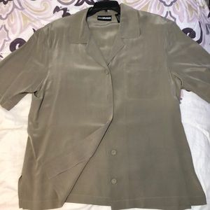 100% SILK button down top by Diane Gilman